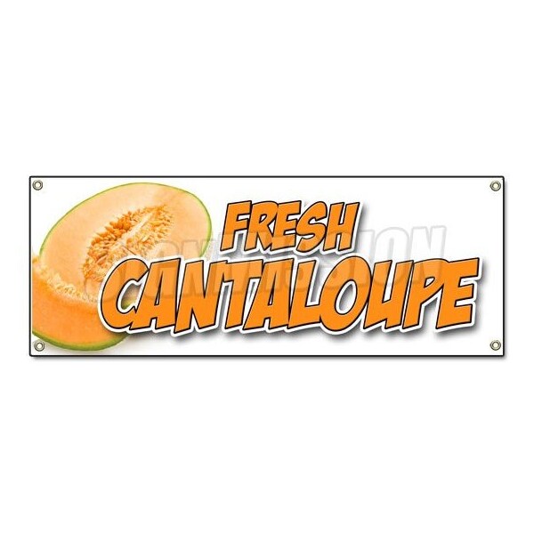 Signmission FRESH CANTALOUPE BANNER SIGN fruit harvest fresh market produce B-Fresh Cantaloupe - main